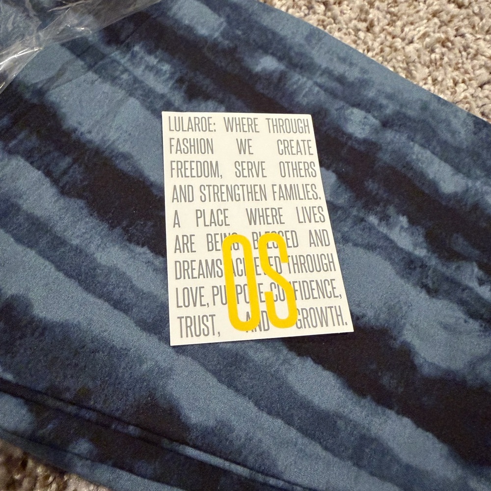 LuLaRoe Navy and Gray Tie-Dye Leggings